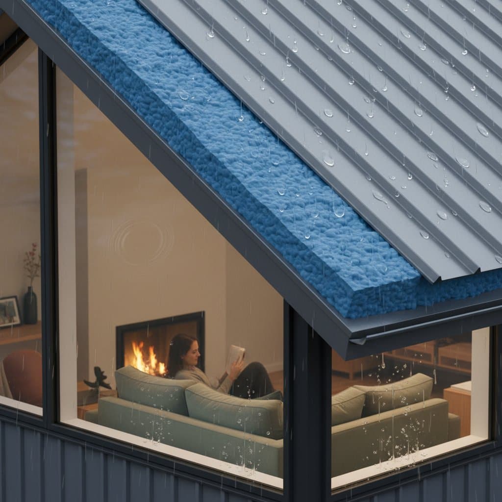 Featured image for Foam-Filled Metal Roofs Cut Storm Noise 85%