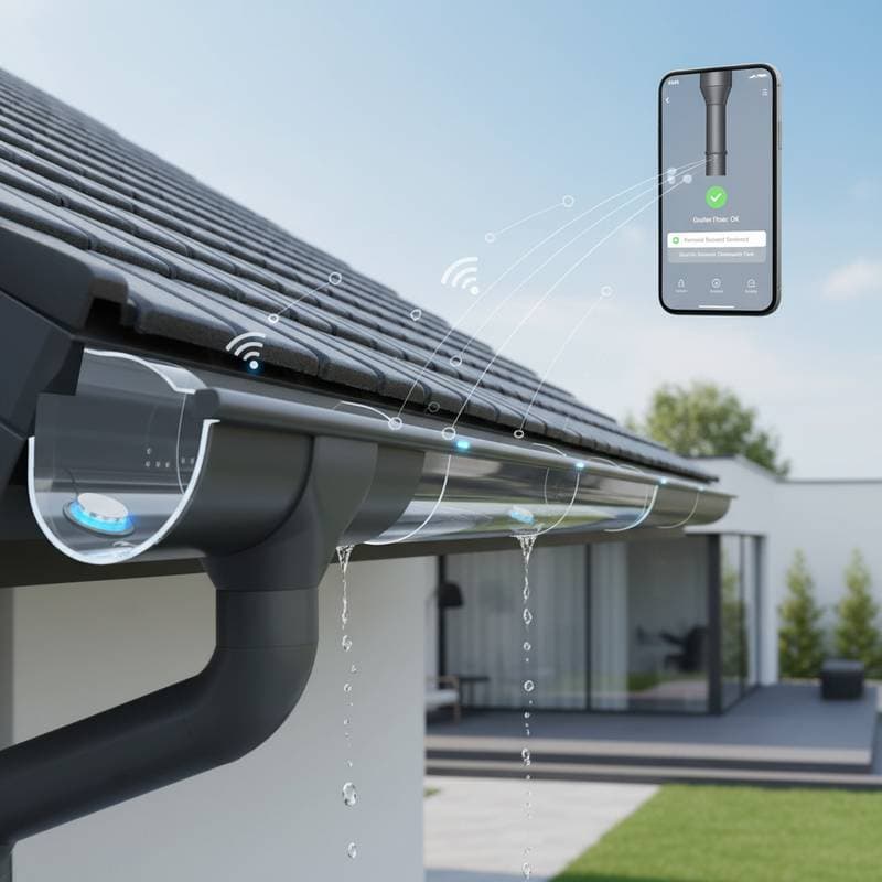 Image for Smart Gutters Send Phone Alerts to Prevent Clogs