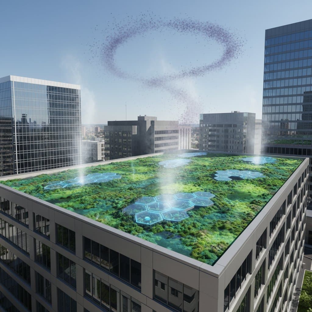Bio-Reactive Roofs Turn Carbon Into Cool Air