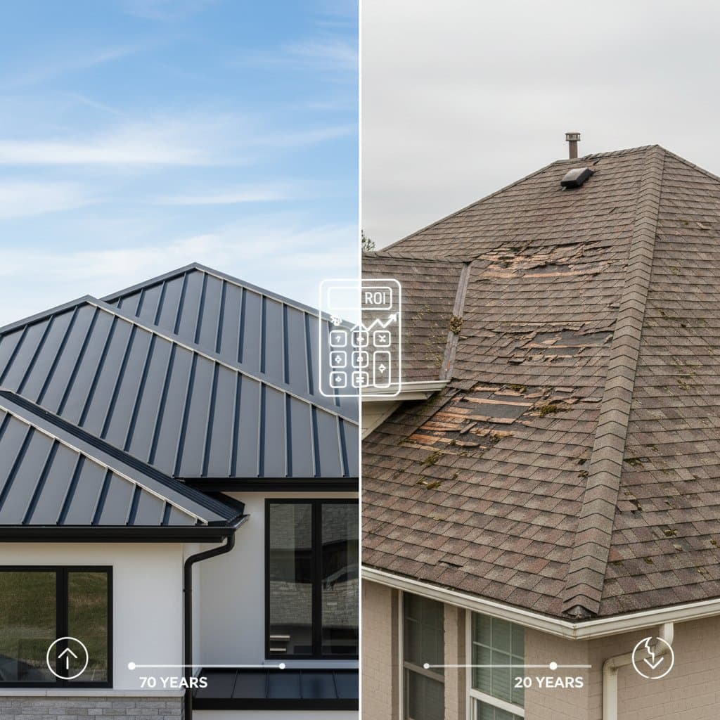Featured image for Metal Roofs Last 70 Years vs. Asphalt's 20-Year Reality